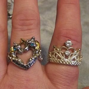 🤑3/$18 Set of 2 Unicorn & Princess Rings